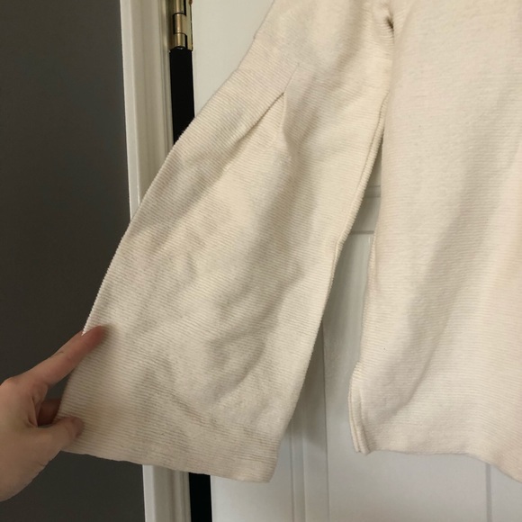 Madewell Sweater Ivory Cream Pleated Wide Sleeves - Picture 2 of 9